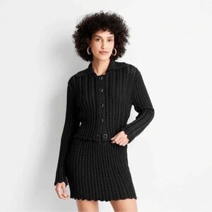 Future Collective with Jenee Naylor Braided Button-Front Cardigan  Women's Large